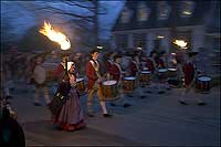 Fifes and Drums walk down Duke of Gloucester