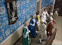 A home's hallway was often the best place to share a holiday dance.