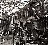 Barbara Walters takes a Today Show coach ride in 1966.