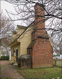 The Finney House kitchen, with added bake oven in front.