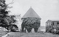 A pool hall was neighbor to the ivy-covered Magazine in the late 1920s.