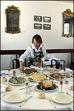 In the Great Room, curator Tanya Wilson's faux food bespeaks a banquet for the wealthy.