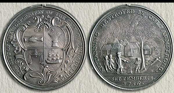 Kittaning Destroyed, silver, 1756