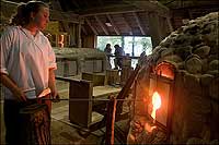 A glass-making factory from the seventeenth century, here re-created for visitors
at Jamestown Settlement