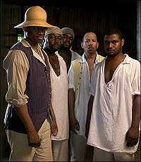 Bakari, Watson, Gordon,
James, and Martin as the jailed ringleaders of the 1731 Norfolk conspiracy
after the chance discovery of their plot.