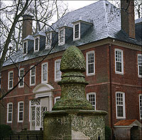 The decorative “pineapple” was really a pinecone, seen here at Tidewater’s Westover Plantation. It did not signify hospitality. 