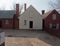 Building to the right is from the old blacksmith's torn down to make room for a tinsmith shop