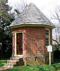 The octagonal brick law office belonging to John Jones in South Salem, New Jersey