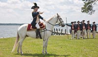 Mark Schneider portrays the Marquis de Lafayette during a Colonial Williamsburg program.