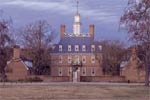 The Governor's Palace, dressed out for Christmas shows the trim smartly painted white, as it should be