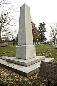 Pilgrims to Jefferson's grave make offerings of nickels bearing the great man's image.