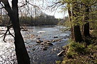 The waters of the Rivanna River flow past the site of Jefferson's Shadwell Mill.