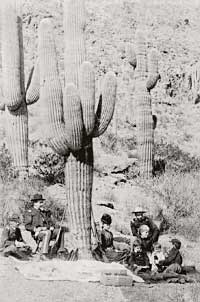 Lieutenant Freeman, far right, served in the Tenth Cavalry of the African American Buffalo Soldiers, in Arizona in the 1880s.